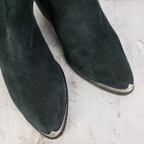 Jeffrey Campbell Cromwell Western Cutout Ankle Booties Black Leather sz 7.5 Boho - Picture 11 of 16